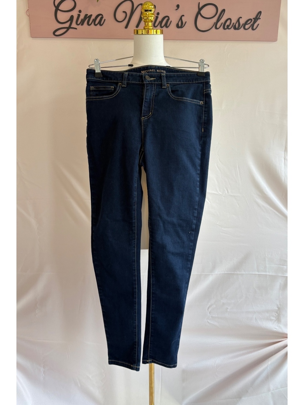 Michael Kors Izzy Skinny Dark Blue Denim Jeans Size 8